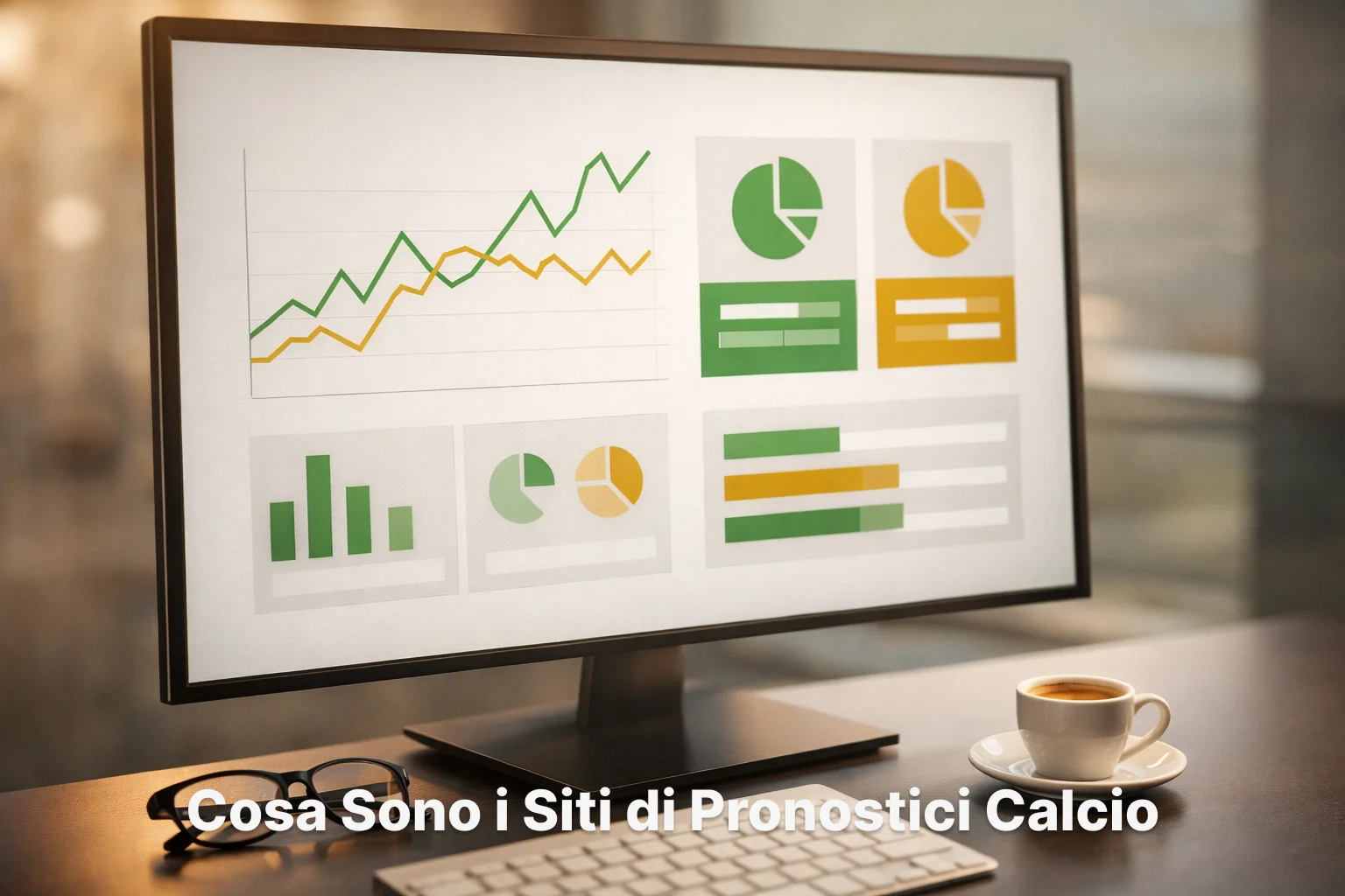 Schermo di computer con grafici e statistiche delle partite di calcio