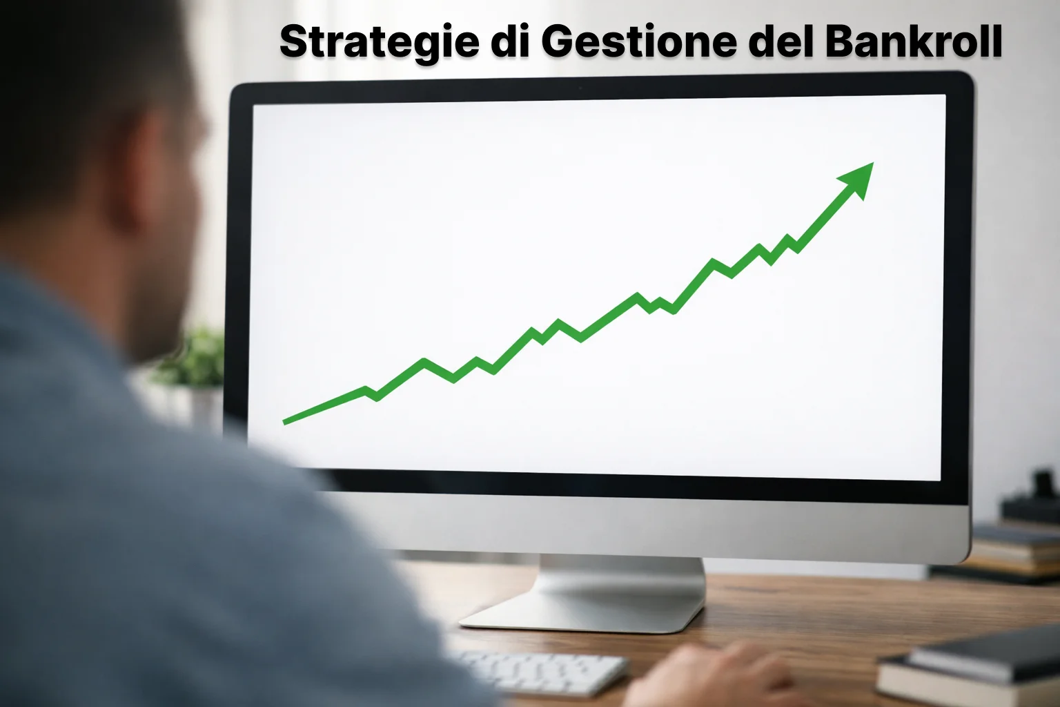 Schermo con grafici di andamento e trend positivi